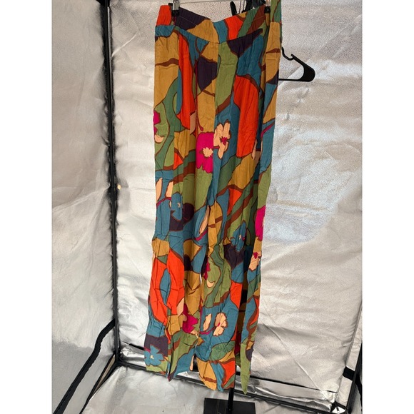 Easel Sage Teal Wide Leg Casual Pants with Pockets Sz L 0071 - Picture 2 of 4